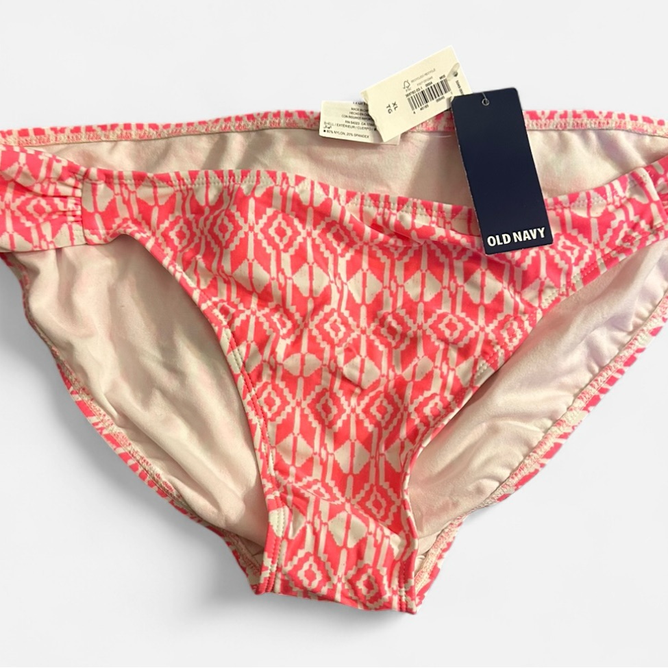 Old Navy Coral Geometric Bikini Bottom